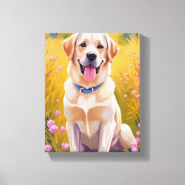 Lienzo Pintura de mascota de perro Labrador Retriever Lab (Anverso)