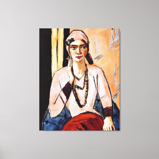 Lienzo Pintura de Max Beckmann, Quappi en rosa (Anverso)