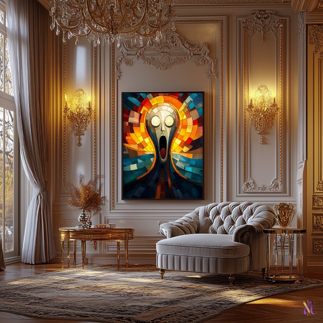 Lienzo Pintura de mosaico de cristal con crema (Subido por el creador)