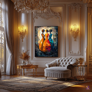 Lienzo Pintura de mosaico de cristal de tres grados