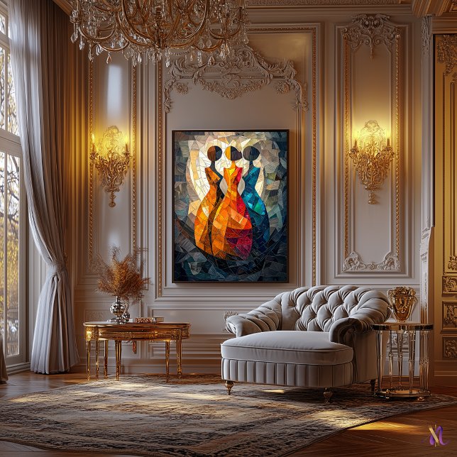 Lienzo Pintura de mosaico de cristal de tres grados (Subido por el creador)