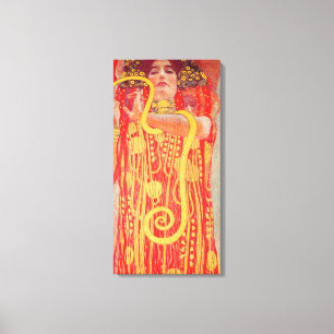 Lienzo Pintura de mujer roja con serpiente de oro de Gust