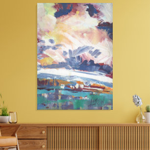 Lienzo Pintura de nubes en construcción / Artista Larry L