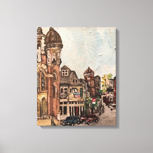 Lienzo Pintura de Ohio "Little Italy, Cleveland" de Willo (Anverso)