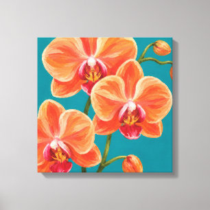 Lienzo pintura de orquídeas