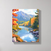 pintura de paisaje de follaje de otoño de Nueva In