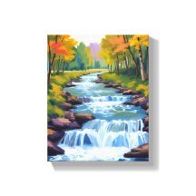 Pintura de paisaje natural de cascada