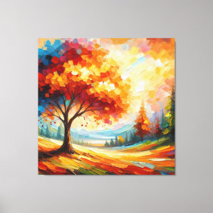 Lienzo Pintura de paisajes con colores brillantes
