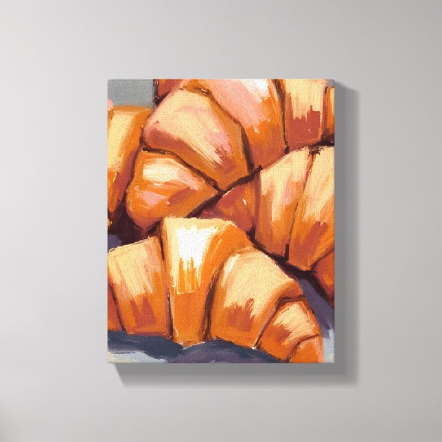 Lienzo Pintura de Panadería Fresca Croissants (Anverso)