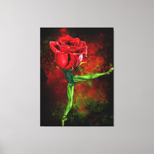 Lienzo Pintura de papel de bailarina de ballet Rosa Balle