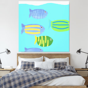 Lienzo pintura de peces