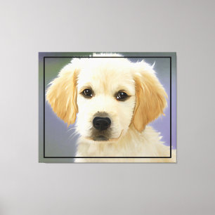 Lienzo Pintura de perro blanco