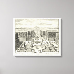 Lienzo Pintura de petróleo de las fuentes en el Jardín de