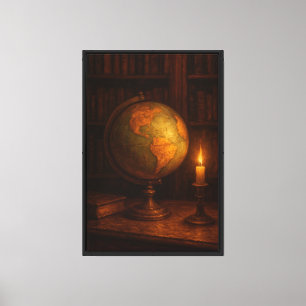 Lienzo Pintura de petróleo del glóbulo de la biblioteca d