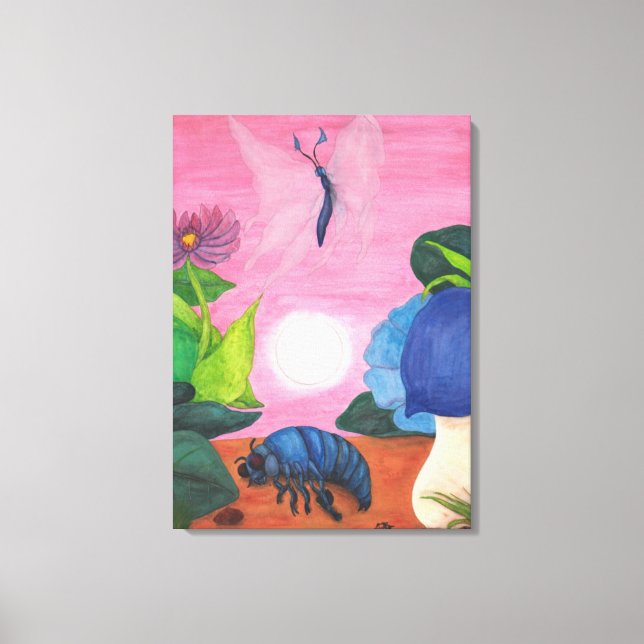 Lienzo Pintura de pintura de transformación de mariposa d (Anverso)