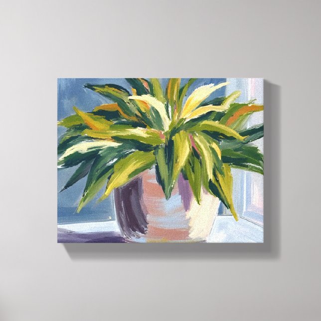 Lienzo Pintura de planta de serpiente | Planta de interio (Anverso)