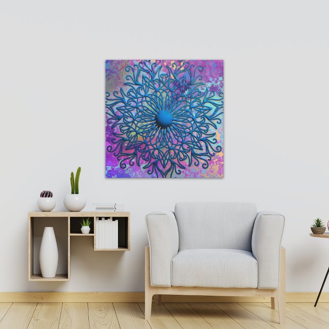 Lienzo Pintura De Plantas En Flor Azul Grabado en relieve (Subido por el creador)