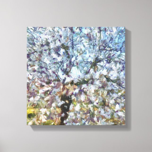 Lienzo Pintura de Pointillism de primavera (Anverso)