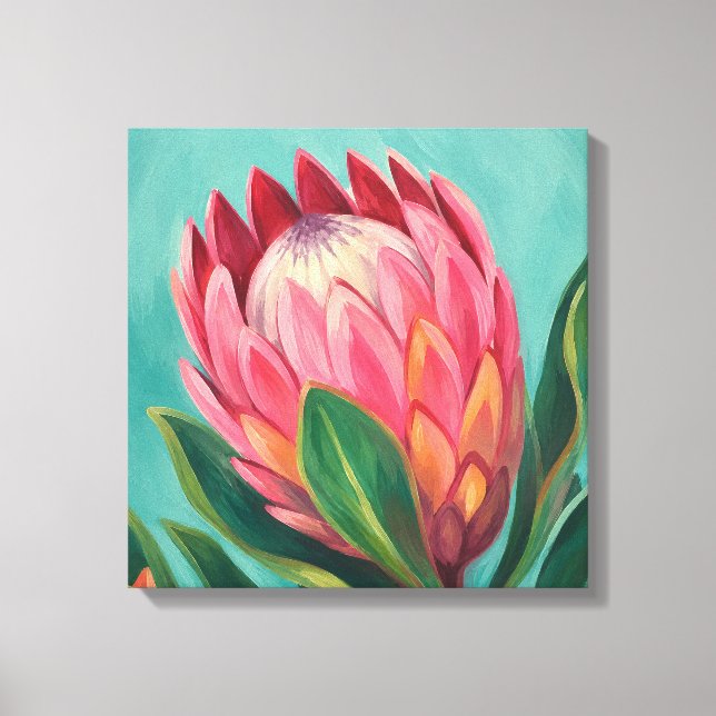 Lienzo pintura de protea (Anverso)