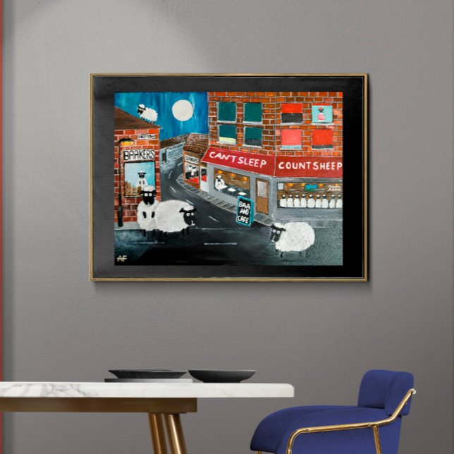 Lienzo Pintura de pueblo ovino por Alfred Fox (Not Actual Size)