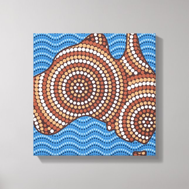 Lienzo Pintura de puntos de Australia aborigen (Anverso)