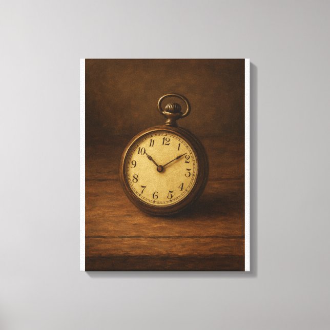 Lienzo Pintura de reloj de bolsillo vintage (Anverso)