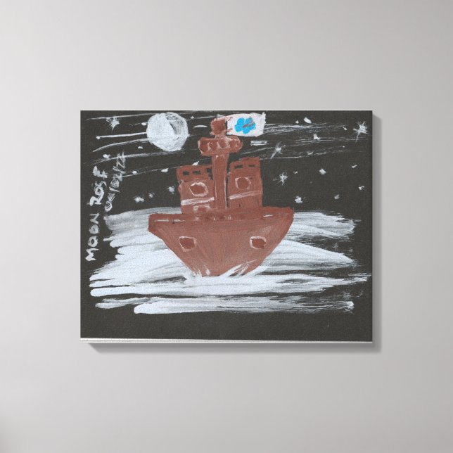 Lienzo Pintura de Rosa lunar (Anverso)