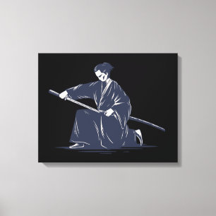 Lienzo Pintura de Samurai japonesa