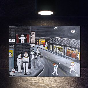 Lienzo Pintura de Snow Town de Alfred Fox