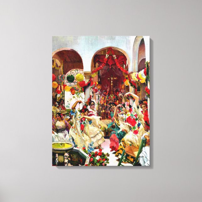 Lienzo Pintura de Sorolla - Sevilla, danza (Anverso)