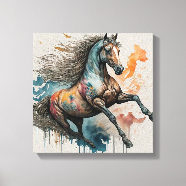 Lienzo Pintura de tela enrollada con tema de caballo (Anverso)