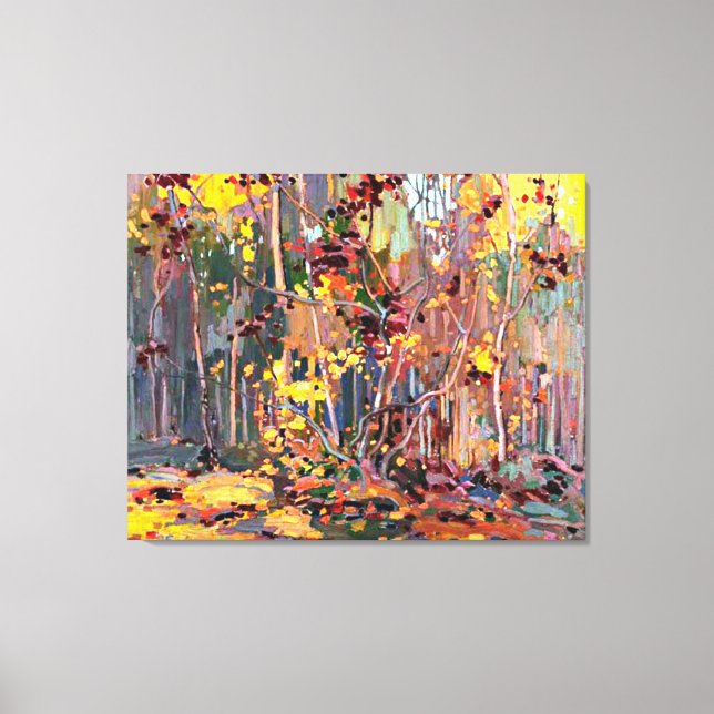 Lienzo Pintura de Tom Thomson, Maple Saplings (Anverso)