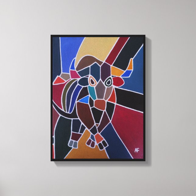 Lienzo Pintura de toro abstracto de Alfred Fox (Anverso)