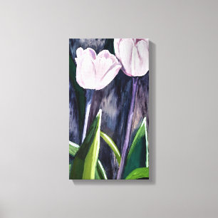 Lienzo Pintura de tulipanes en acrilico