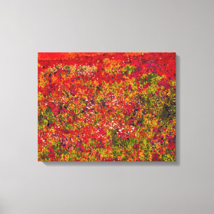 Lienzo Pintura del campo de flor salvaje - lona envuelta