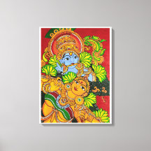 Pintura del mural de Krishna radha
