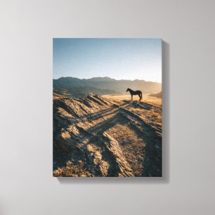 Lienzo Pintura del Mustang Solitario del Desierto Ridge