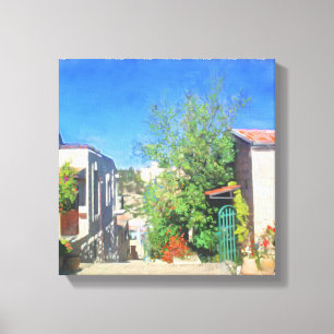 Lienzo Pintura del paisaje de la ciudad vieja de Jerusalé