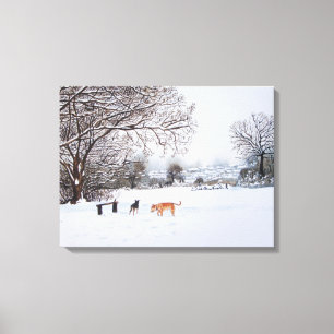 Lienzo pintura del paisaje de la escena de la nieve con