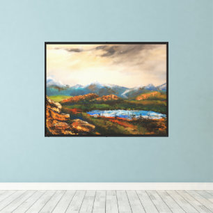 Lienzo Pintura del paisaje "Rocky Heights"