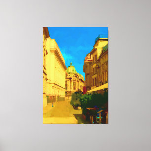 Lienzo Pintura digital de la ciudad de Bucarest