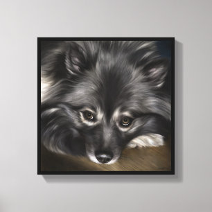 Lienzo Pintura digital del Keeshond titulada "encanto "