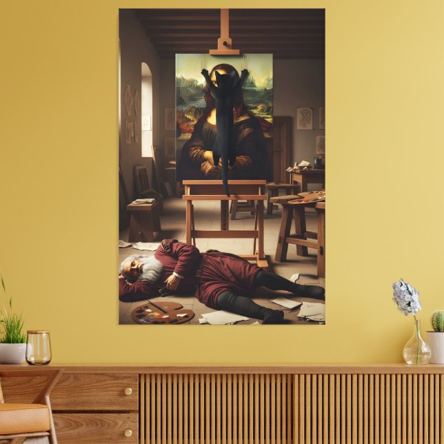 Lienzo Pintura Divertida de Gato (Insitu (Sala de estar))