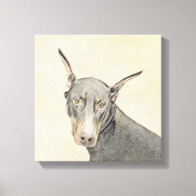 Lienzo Pintura Doberman Pinscher - Original Dog Art (Anverso)
