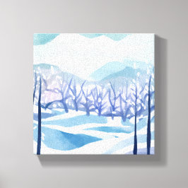 Lienzo Pintura en acuarela de agua azul nevado del país d