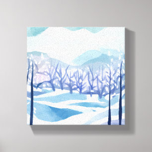Lienzo Pintura en acuarela de agua azul nevado del país d