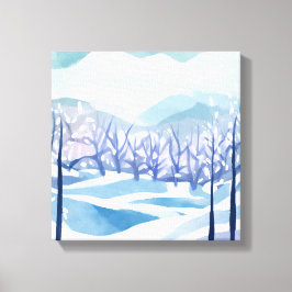 Lienzo Pintura en acuarela de agua azul nevado del país d