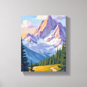 Lienzo Pintura en Acuarela de Cordillera Naturaleza