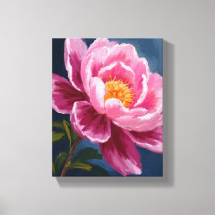 Lienzo Pintura en acuarela de flores rosadas