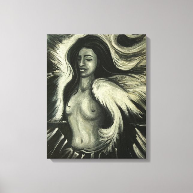 Lienzo Pintura en blanco y negro (Anverso)